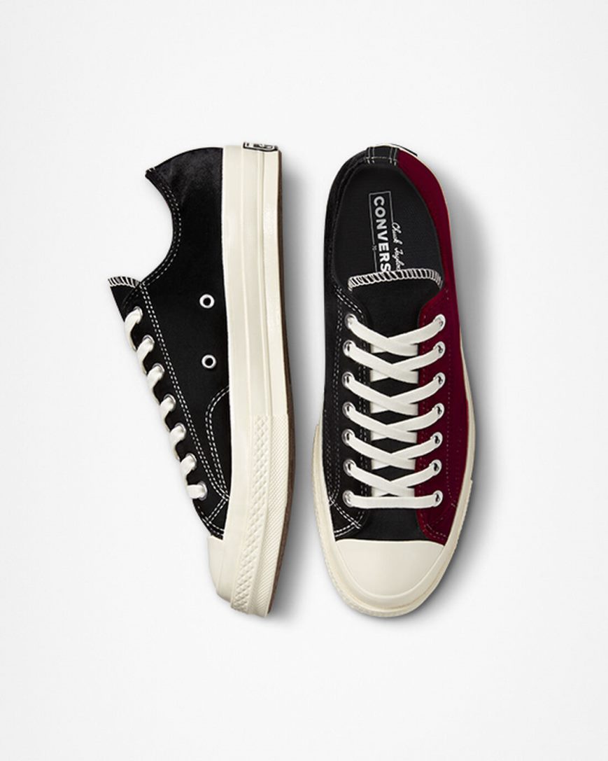Men's Converse Chuck 70 Beyond Retro Velvet Low Top Shoes Black / Red | AU E0186O